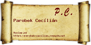 Parobek Cecílián névjegykártya